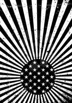 Black and white grunge United States of America flag. Abstract American patriotic background. Vector grunge illustration
