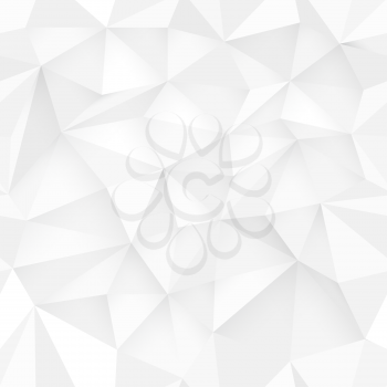 White 3D triangle pattern, seamless vector. White design texture. White Low Poly Pattern Background