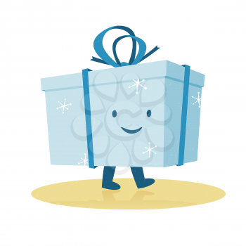 Hanukkah celebration with gift box.
Blue Chanukah giftbox for the Jewish holiday Hanukkah or Chanukah. Cartoon style vector illustration.
