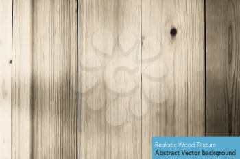 Brown wood texture. Vector realistic background