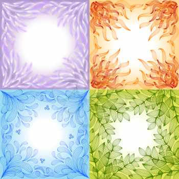 4 elements. Set of four beautiful backgrounds
