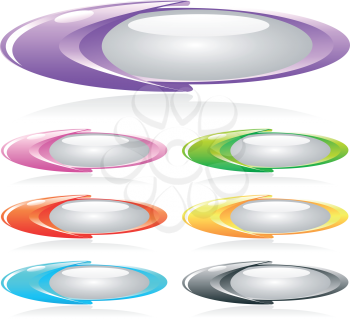 Set of shiny buttons in different colors