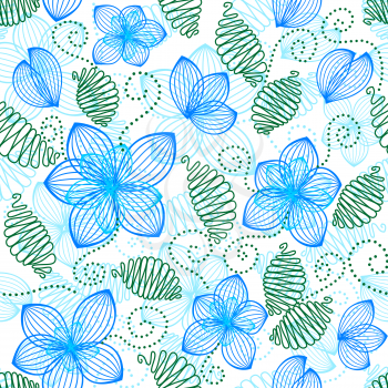 Cute floral seamless pattern in vintage style