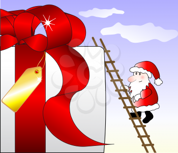 Santa Claus and a big gift for you