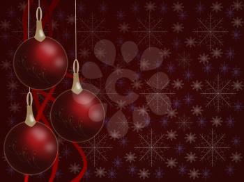 Royalty Free Clipart Image of a Christmas Background With Ornaments