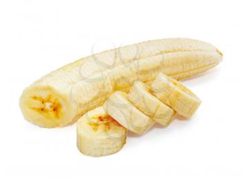 fresh sliced banana  isolated on white background