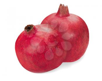 pomegranate fruits closeup isolated on white background