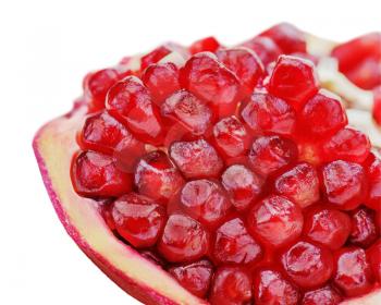 Pomegranate fruits isolated on white background. Close-up.