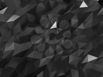 Abstract Black Crystal Structure Background.