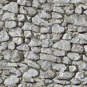 Stone Wall Texture with Cracks and Dirt Spots. Seamless Tileable Texture.