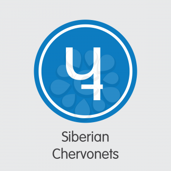 Siberian Chervonets Vector Pictogram Symbol for Internet Money. Digital Currency Coin Pictogram of SIB and Coin Image for using in Web Projects or Mobile Applications.