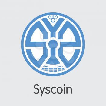 Syscoin Blockchain Based Secure Blockchain Cryptocurrency. Isolated on Grey SYS Vector Colored Logo.
