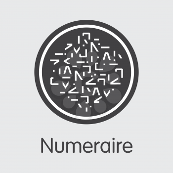 Numeraire. Crypto Currency. NMR Pictogram Isolated on Grey Background. Stock Vector Colored Logo.