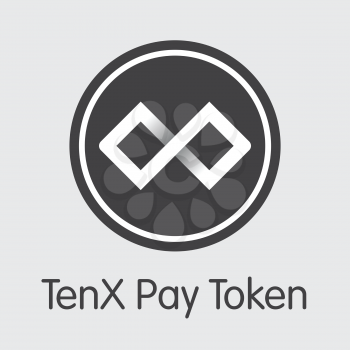 Vector Tenx Pay Token Cryptographic Currency Graphic Symbol. Mining, Coin, Exchange. Vector Colored Logo of PAY.