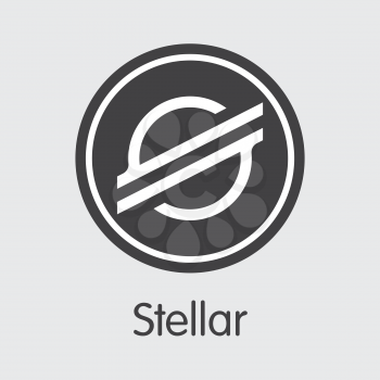 XLM - Stellar. The Icon or Emblem of Crypto Coins, Market Emblem, ICOs Coins and Tokens Icon.