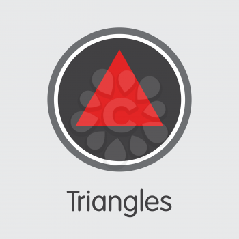 Triangles Vector Graphic Symbol for Internet Money. Cryptographic Currency Pictogram Symbol of TRI and Pictogram Symbol for using in Web Projects or Mobile Applications.