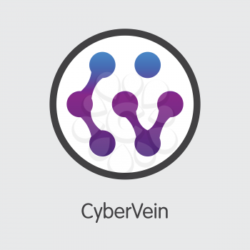 CVT - Cybervein. The Logo or Emblem of Crypto Coins, Market Emblem, ICOs Coins and Tokens Icon.