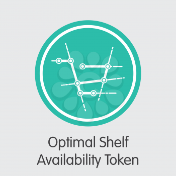 OSA - Optimal Shelf Availability Token. The Market Logo or Emblem of Crypto Currency, Market Emblem, ICOs Coins and Tokens Icon.