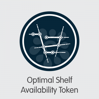 OSA - Optimal Shelf Availability Token. The Logo or Emblem of Cryptocurrency, Market Emblem, ICOs Coins and Tokens Icon.