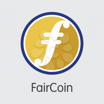 Faircoin - Symbol of Fintech Industry, Finance Digitization. Modern Coin Pictogram. Premium Quality Web Icon of FAIR. Simple Vector Web Icon of Design for Web Graphics.