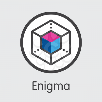 ENG - Enigma. The Logo or Emblem of Money, Market Emblem, ICOs Coins and Tokens Icon.