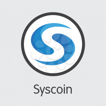 SYS - Syscoin. The Market Logo or Emblem of Virtual Momey, Market Emblem, ICOs Coins and Tokens Icon.