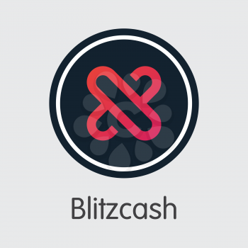 Vector Blitzcash Digital Currency Coin Symbol. Mining, Coin, Exchange. Vector Colored Logo of BLITZ.