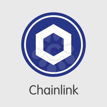 LINK - Chainlink. The Icon or Emblem of Coin, Market Emblem, ICOs Coins and Tokens Icon.