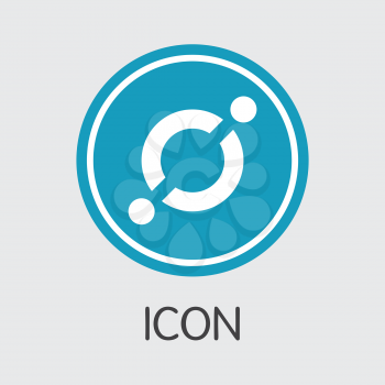 ICX - Icon. The Logo or Emblem of Cryptocurrency, Market Emblem, ICOs Coins and Tokens Icon.
