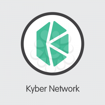 KNC - Kyber Network. The Trade Logo or Emblem of Money, Market Emblem, ICOs Coins and Tokens Icon.