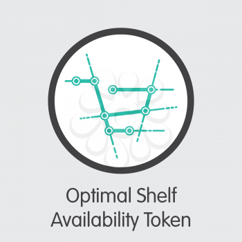 OSA - Optimal Shelf Availability Token. The Trade Logo or Emblem of Cryptocurrency, Market Emblem, ICOs Coins and Tokens Icon.