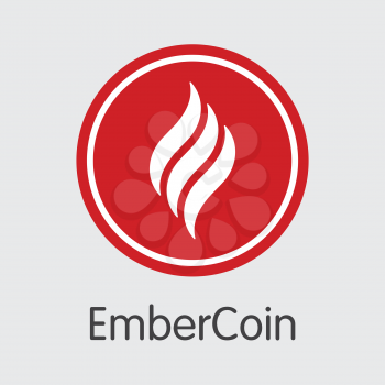 Embercoin - Logo of Fintech Industry, Finance Digitization. Modern Web Icon. Premium Quality Symbol of EMB. Simple Vector Coin Symbol of Design for Web Graphics.