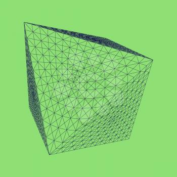 3D Octahedron - Vector illustration with Connected Lines. Abstract Polygonal Shape and Simple Geometric Form. 3D Connection Structure for Your Projects. Isolated on Colored Background.