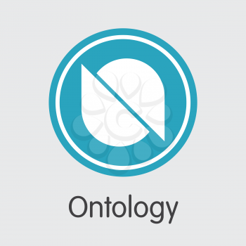 Ontology Finance. Blockchain Cryptocurrency - Vector Coin Image. Modern Computer Network Technology Web Icon. Digital Logo of ONT. Concept Design Element.