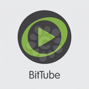 Bittube TUBE . - Vector Icon of Crypto Currency. 