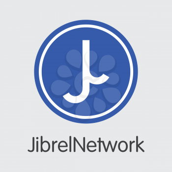 Jibrelnetwork JNT . - Vector Icon of Virtual Currency. 