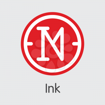 Ink INK . - Vector Icon of Cryptocurrency 