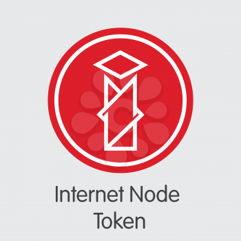 Internet Node Token INT . - Vector Icon of Blockchain Cryptocurrency. 