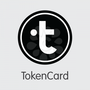 Tokencard TKN . - Vector Icon of Cryptocurrency 