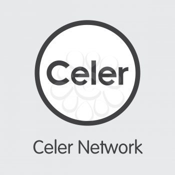 CELR - Celer Network. The Market Logo or Emblem of Coin, Market Emblem, ICOs Coins and Tokens Icon.