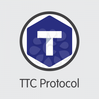 TTC - Ttc Protocol. The Icon or Emblem of Money, Market Emblem, ICOs Coins and Tokens Icon.
