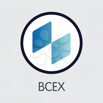 Exchange - Bcex. The Crypto Coins or Cryptocurrency Logo. Market Emblem, Coins ICOs and Tokens Icon.