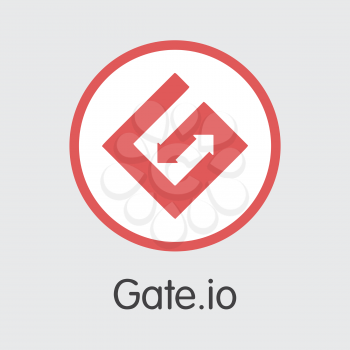 Exchange - Gateio. The Crypto Coins or Cryptocurrency Logo. Market Emblem, Coins ICOs and Tokens Icon.