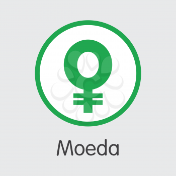 MDA - Moeda. The Crypto Coins or Cryptocurrency Logo. Market Emblem, Coins ICOs and Tokens Icon.