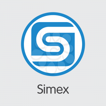 Exchange - Simex Copy. The Crypto Coins or Cryptocurrency Logo. Market Emblem, Coins ICOs and Tokens Icon.