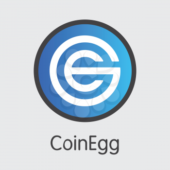 Exchange - Coinegg Copy. The Crypto Coins or Cryptocurrency Logo. Market Emblem, Coins ICOs and Tokens Icon.