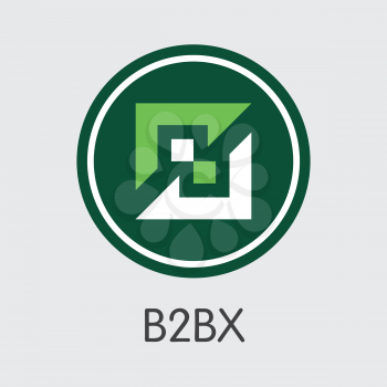 Exchange - B2bx Copy. The Crypto Coins or Cryptocurrency Logo. Market Emblem, Coins ICOs and Tokens Icon.