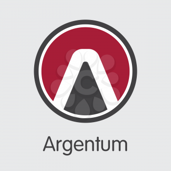 Vector Argentum Digital Currency Coin Illustration. Mining, Coin, Exchange. Vector Colored Logo of ARG.