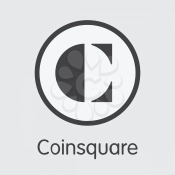 Exchange - Coinsquare Copy 2. The Crypto Coins or Cryptocurrency Logo. Market Emblem, Coins ICOs and Tokens Icon.