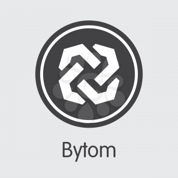 Virtual Currency Bytom. Net Banking and BTM Mining Vector Concept. Digital Currency Mining Finance Pictogram Symbol.